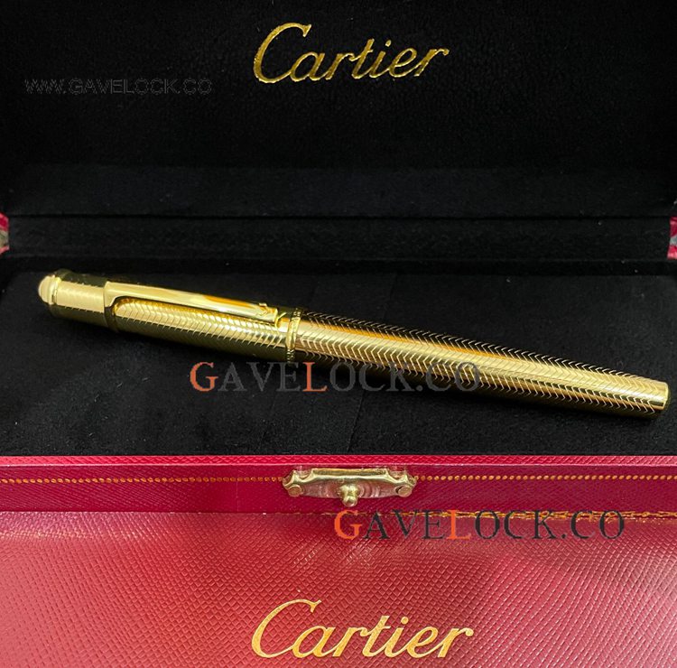 Best Quality Replica Diabolo de Cartier Rollerball Pen Gold Wave